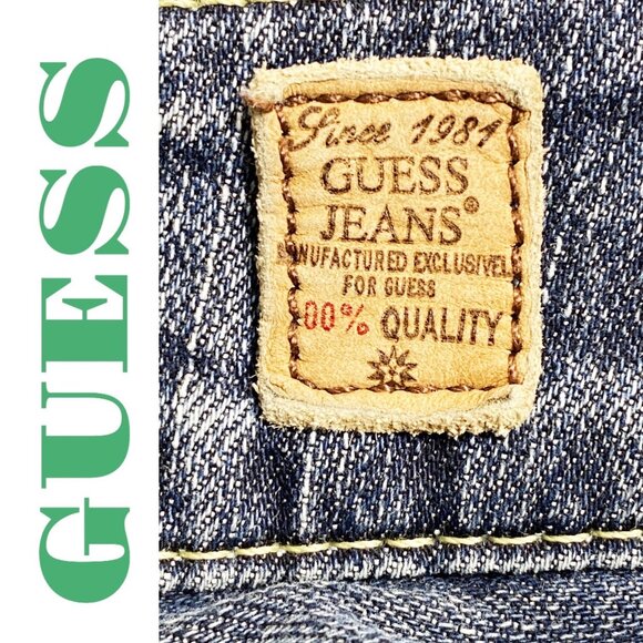 GUESS VINTAGE Y2K DAREDEVIL BOOTCUT FLARE JEANS LOW RISE, SIZE 27 - Picture 13 of 15